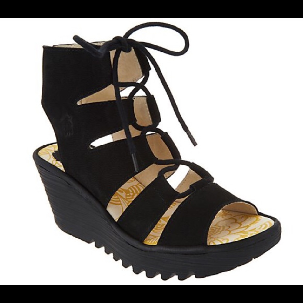 Fly London Lace Up Wedges